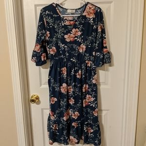 Navy floral dress